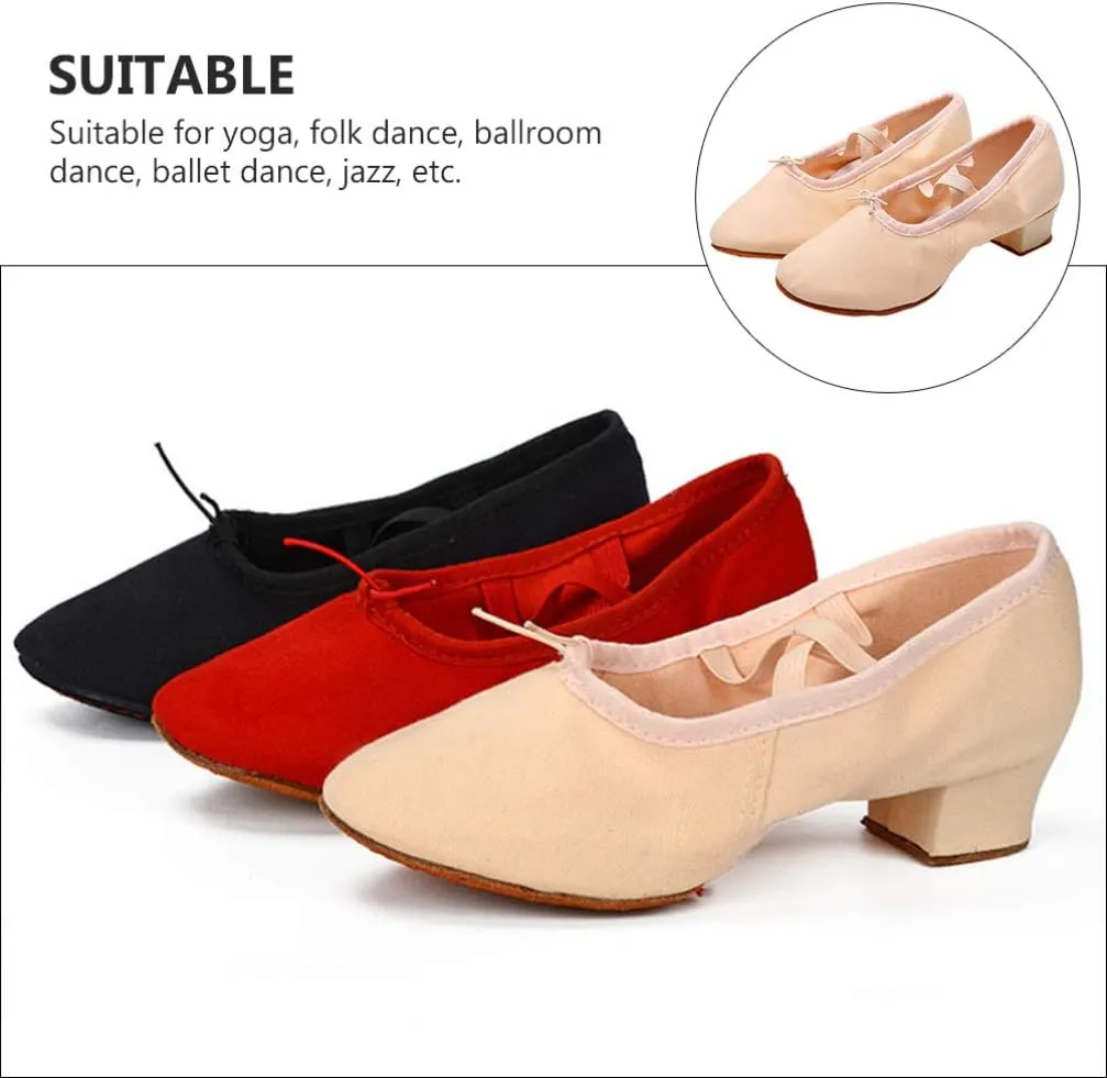 1 Pair Ballet Shoes Sole Ballet Shoe Ballet Dance Shoes Low Heels Dancing Shoes Dance Practice Shoes Sole Dancing Shoes Adult Yoga Shoes Apricot