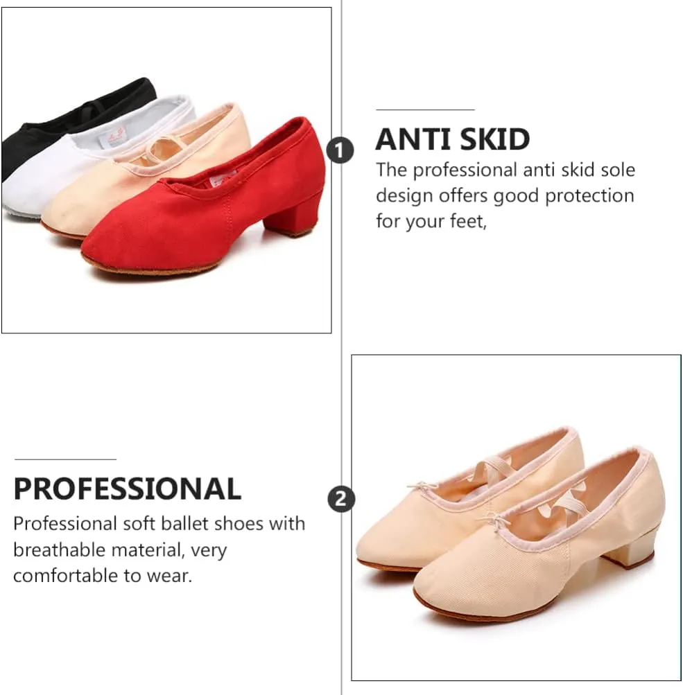 1 Pair Ballet Shoes Sole Ballet Shoe Ballet Dance Shoes Low Heels Dancing Shoes Dance Practice Shoes Sole Dancing Shoes Adult Yoga Shoes Apricot