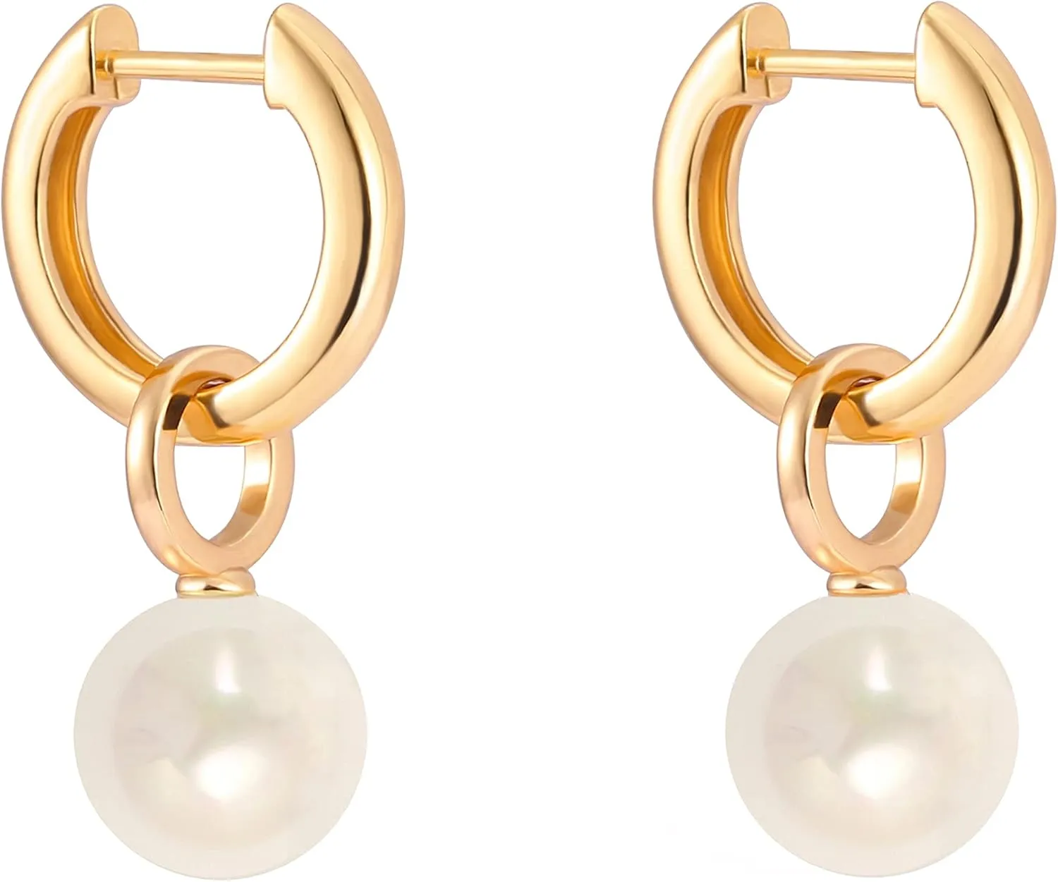 18K Gold Plated Chunky Hoop Earrings Simple Thick Huggie Earrings for Women Elegant Minimalist Jewelry