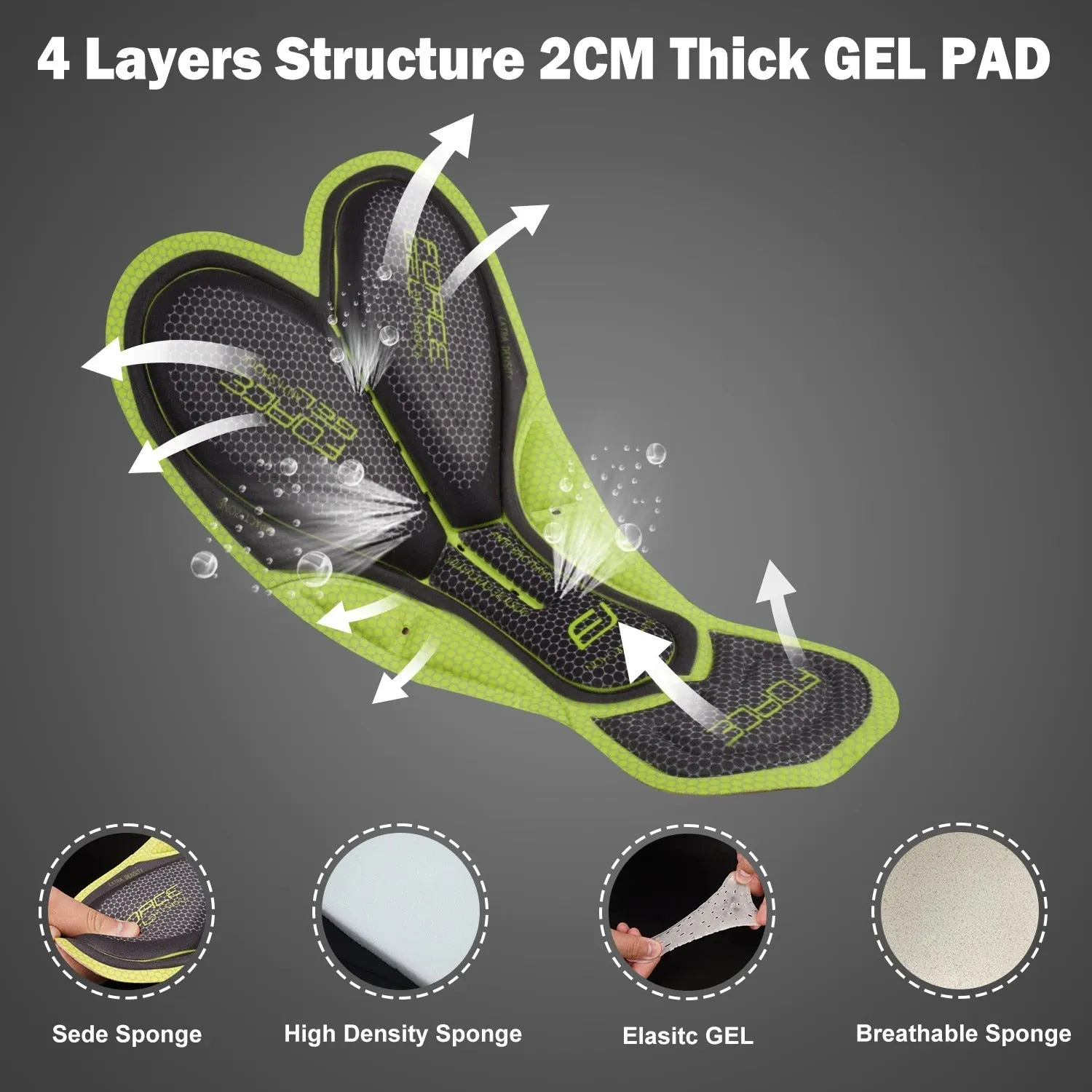 Aerodoc Olive Gel Padded Unisex Cycling Pants with 2 Pockets & Reflector | High-Quality Performance Gear