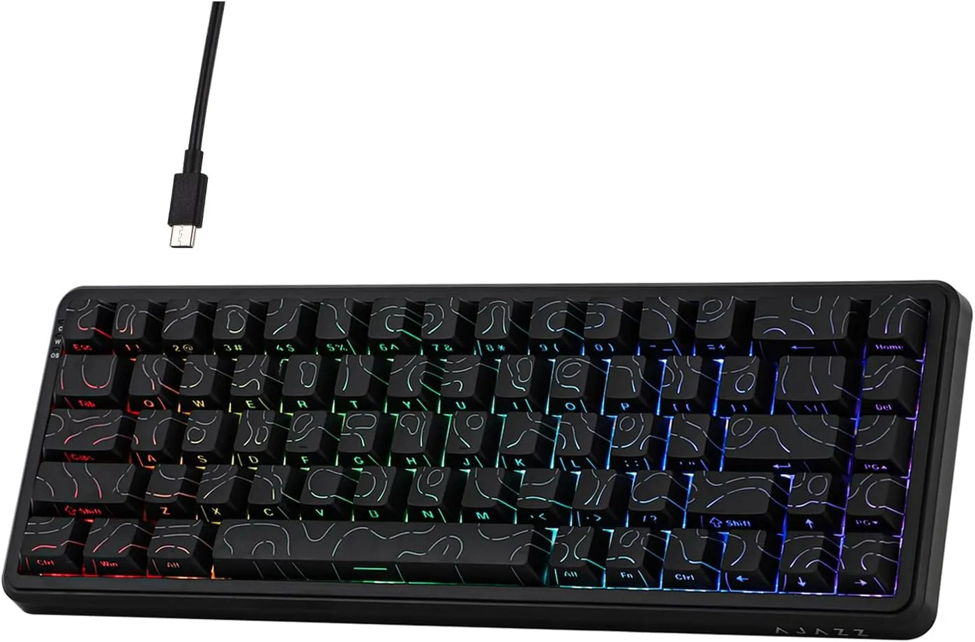 AK680 MAX Wired Gaming Keyboard with Hall Effect Switch, Rapid Trigger Magnetic Keyboard with 8K Polling Rate, Top Structure, RGB Backlight (Black Contour Line)