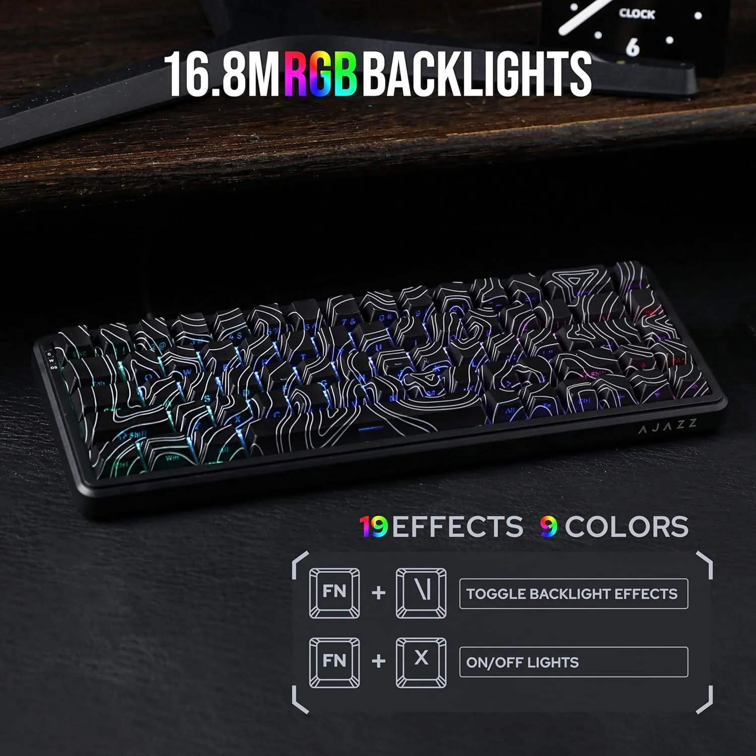AK680 MAX Wired Gaming Keyboard with Hall Effect Switch, Rapid Trigger Magnetic Keyboard with 8K Polling Rate, Top Structure, RGB Backlight (Black Contour Line)