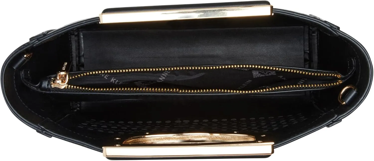 Anne Klein Perforated Cut Out Handle Satchel