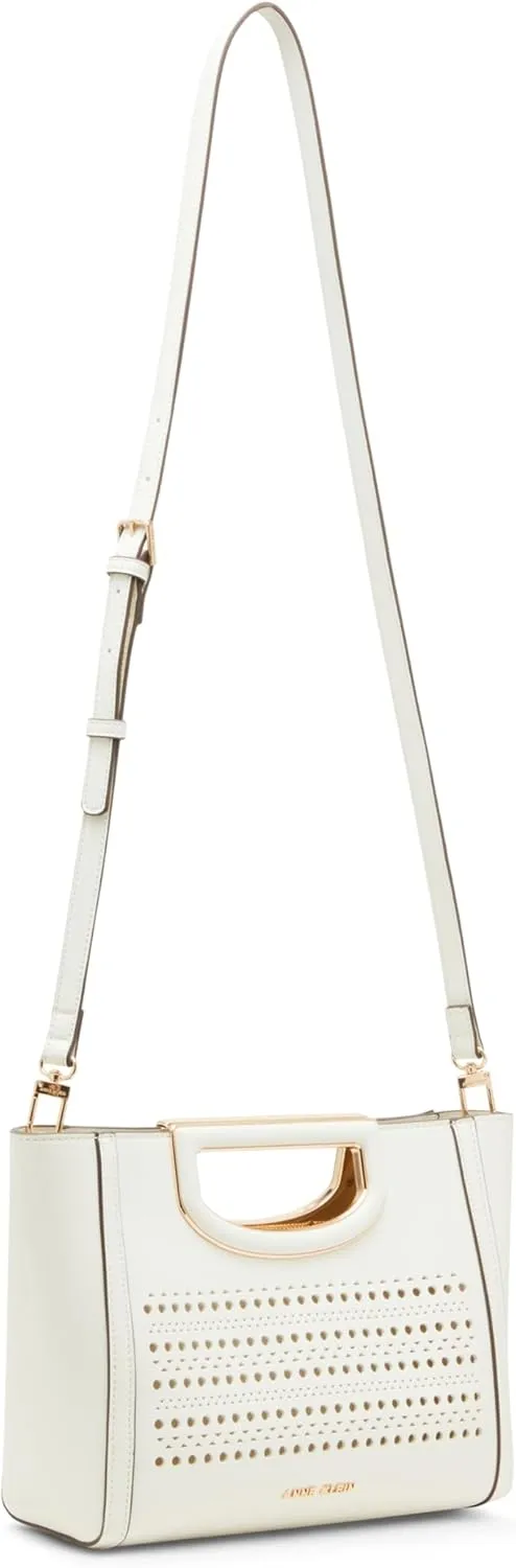Anne Klein Perforated Cut Out Handle Satchel