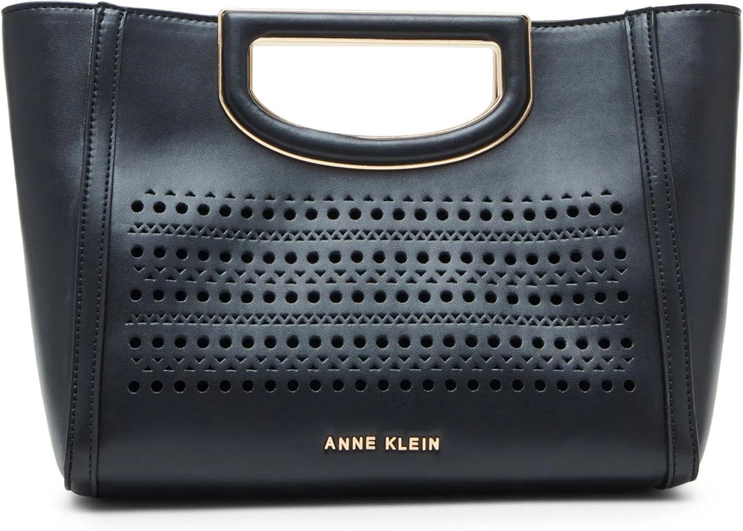 Anne Klein Perforated Cut Out Handle Satchel