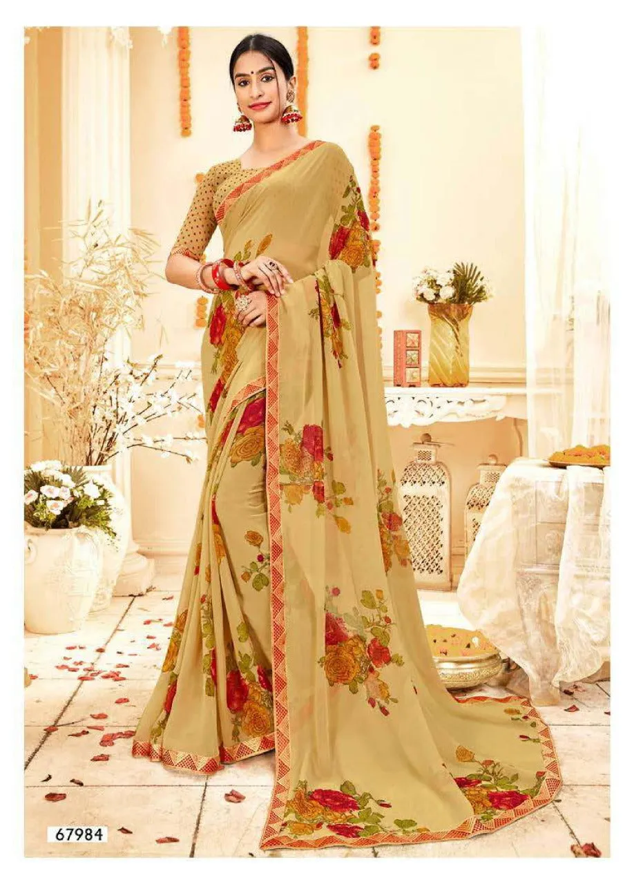 Antra Anokhi Gram Chiffon Printed Saree Casual Wear Collection