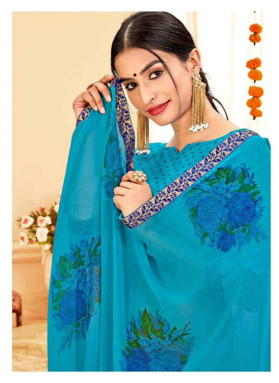 Antra Anokhi Gram Chiffon Printed Saree Casual Wear Collection