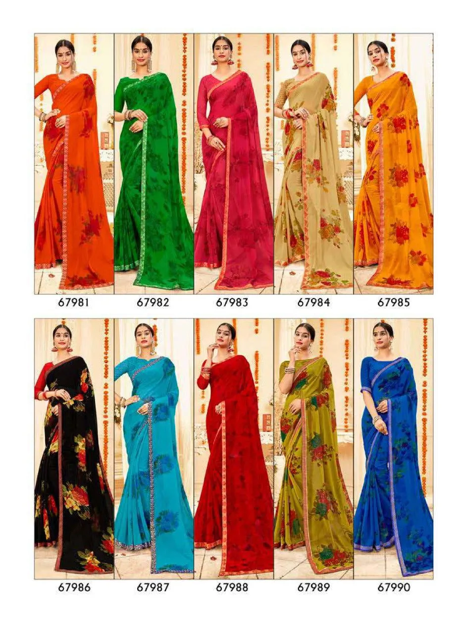 Antra Anokhi Gram Chiffon Printed Saree Casual Wear Collection
