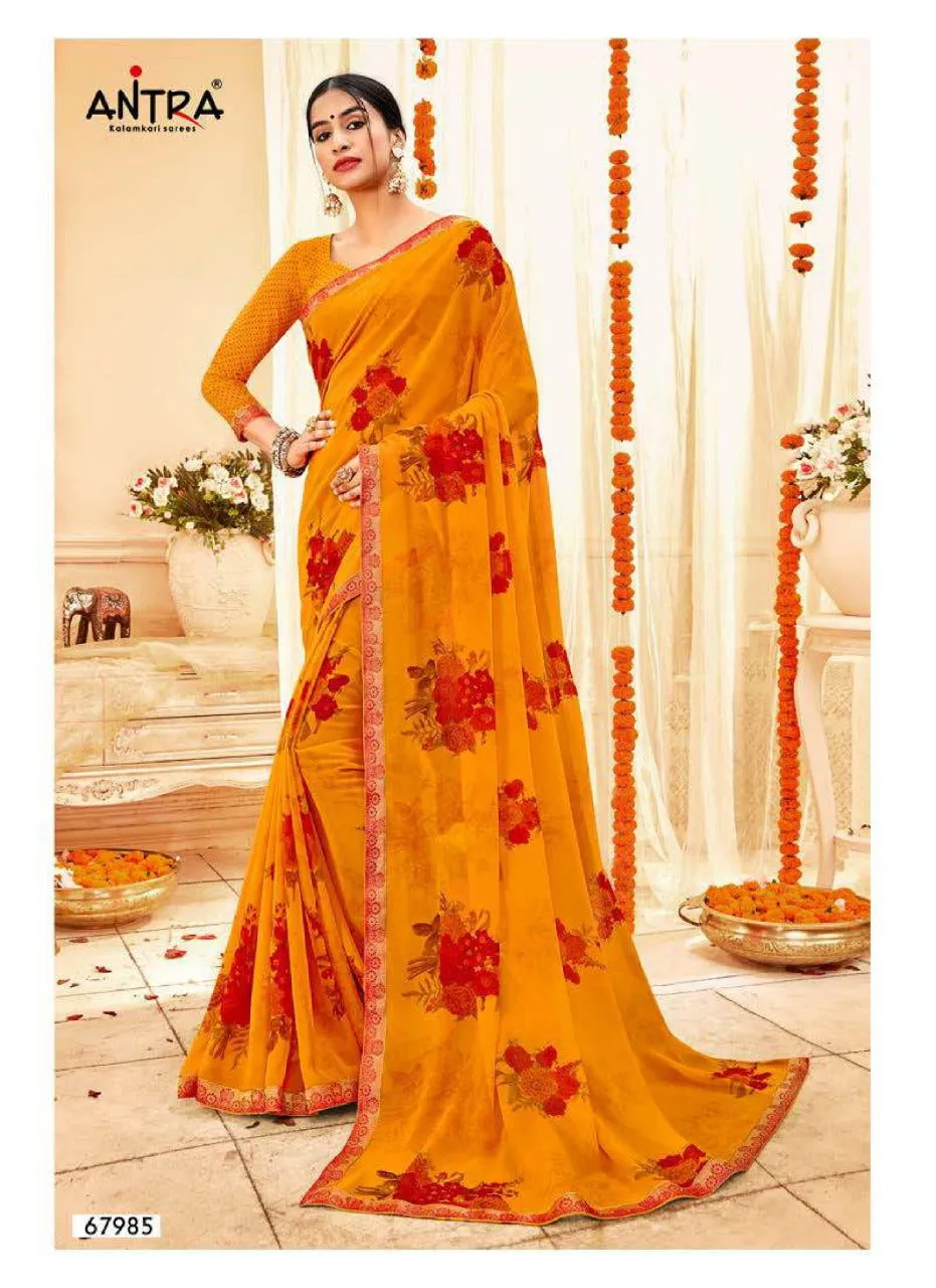 Antra Anokhi Gram Chiffon Printed Saree Casual Wear Collection