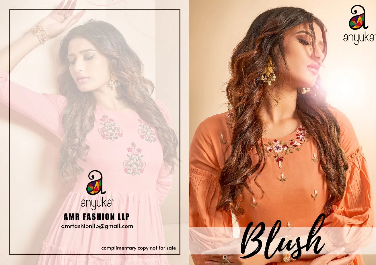 Anyuka Launched Blush Mal Cotton Casual Wear Kurtis Collection