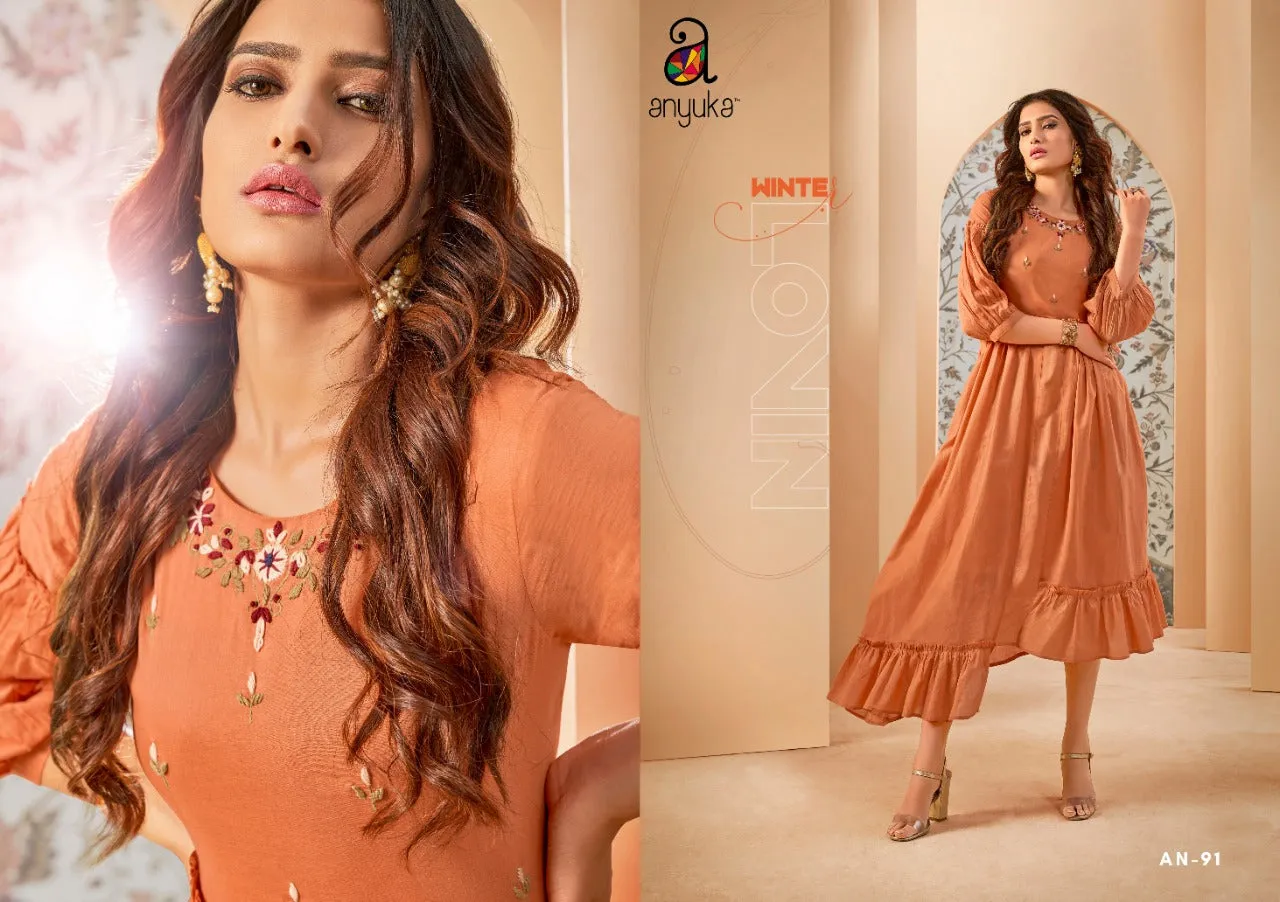 Anyuka Launched Blush Mal Cotton Casual Wear Kurtis Collection