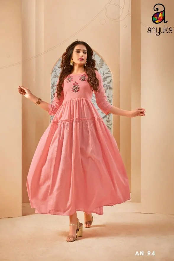 Anyuka Launched Blush Mal Cotton Casual Wear Kurtis Collection