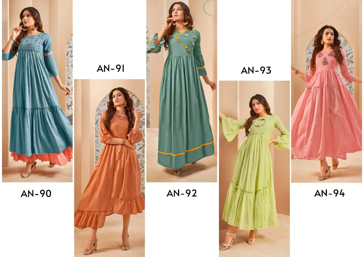 Anyuka Launched Blush Mal Cotton Casual Wear Kurtis Collection
