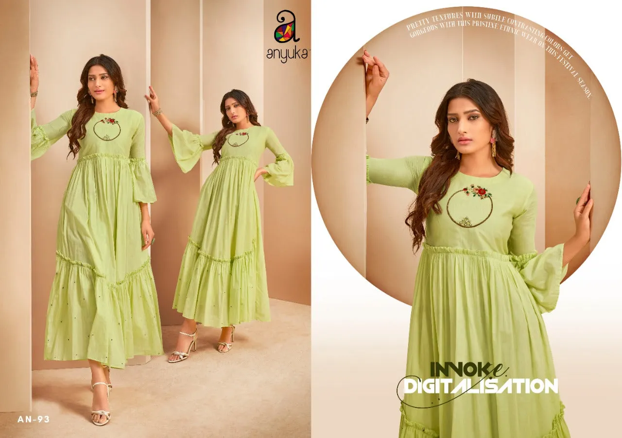 Anyuka Launched Blush Mal Cotton Casual Wear Kurtis Collection