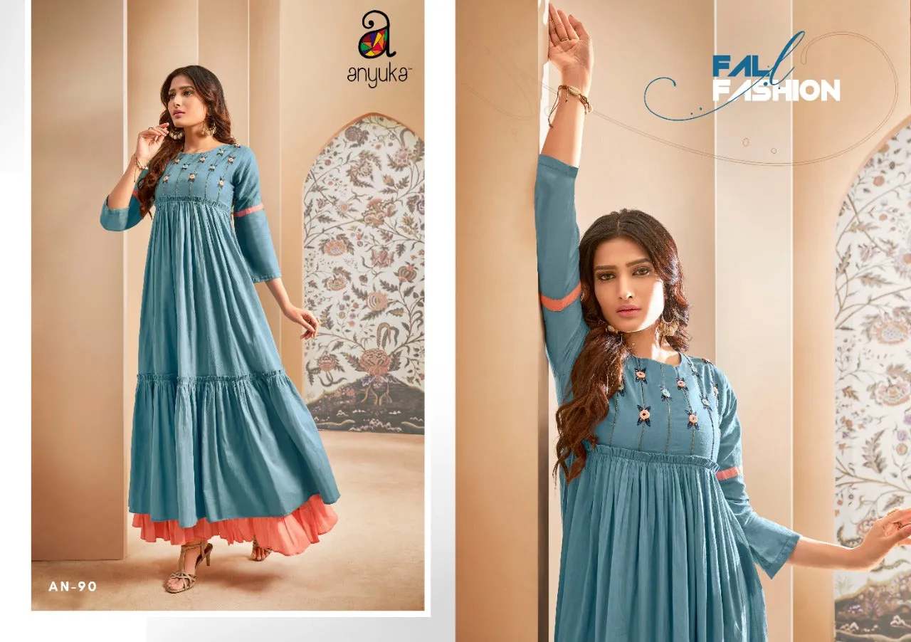 Anyuka Launched Blush Mal Cotton Casual Wear Kurtis Collection