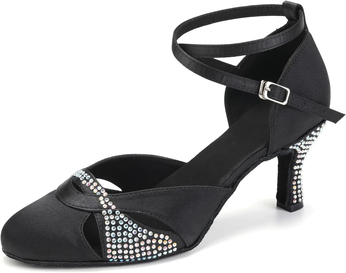 AOQUNFS Women Ballroom Latin Dance Shoes Salsa Closed Toe 1920s Party Dance Performance Shoes,Model L157