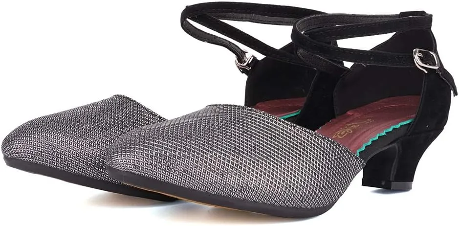 AOQUNFS Women Latin Dance Shoes Ballroom Salsa Low Heel Performance Dancing Shoes,DY117