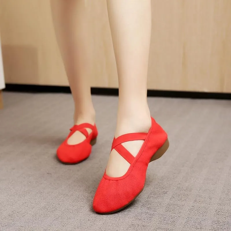 AOQUNFS Womens Latin Dance Shoes Close Toe Ballroom Dance Practice Shoes