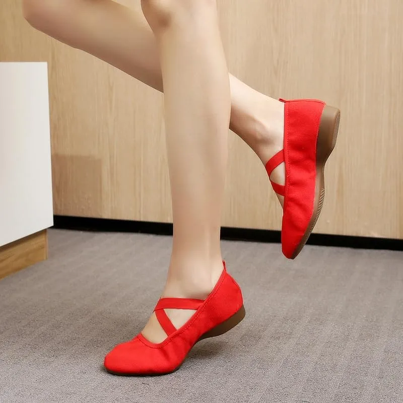 AOQUNFS Womens Latin Dance Shoes Close Toe Ballroom Dance Practice Shoes