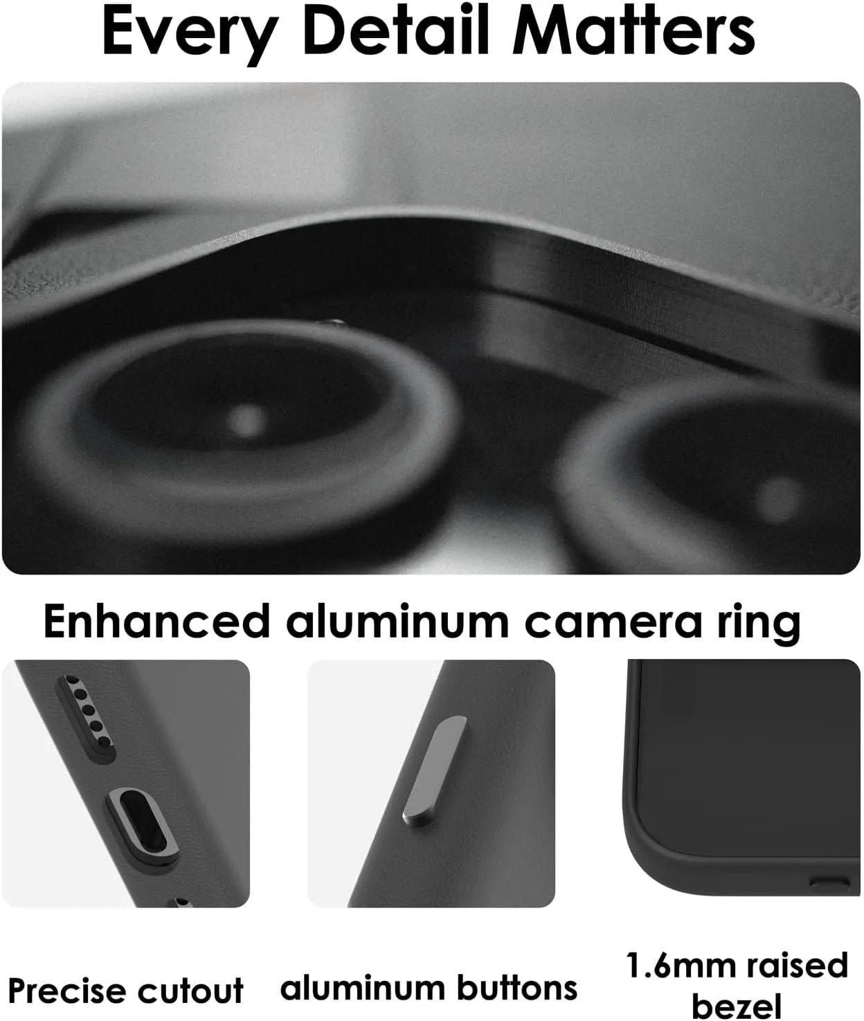 Aulumu A16 Vegan Leather Cooling for iPhone 16 Pro Max Case | Updated Camera Control | with Cooling Fins | Luxury Comfort | Compatible with MagSafe | Complete Wrap-Around - Touch Black