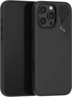 Aulumu A16 Vegan Leather Cooling for iPhone 16 Pro Max Case | Updated Camera Control | with Cooling Fins | Luxury Comfort | Compatible with MagSafe | Complete Wrap-Around - Touch Black