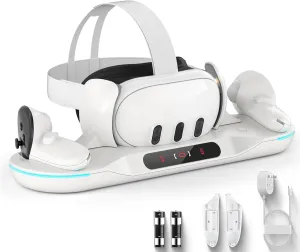 Auto-Clamping Charging Dock for Meta Quest 3 and Accessories Controllers