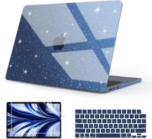 B BELK Compatible with MacBook Air 13 inch Case 2025 2024 2023 2022 M4 M3 M2 A3240 A3113 A2681, Plastic Hard Shell Case   Keyboard Cover   Screen Protector for MacBook Air 13.6 inch, Sparkly Midnight