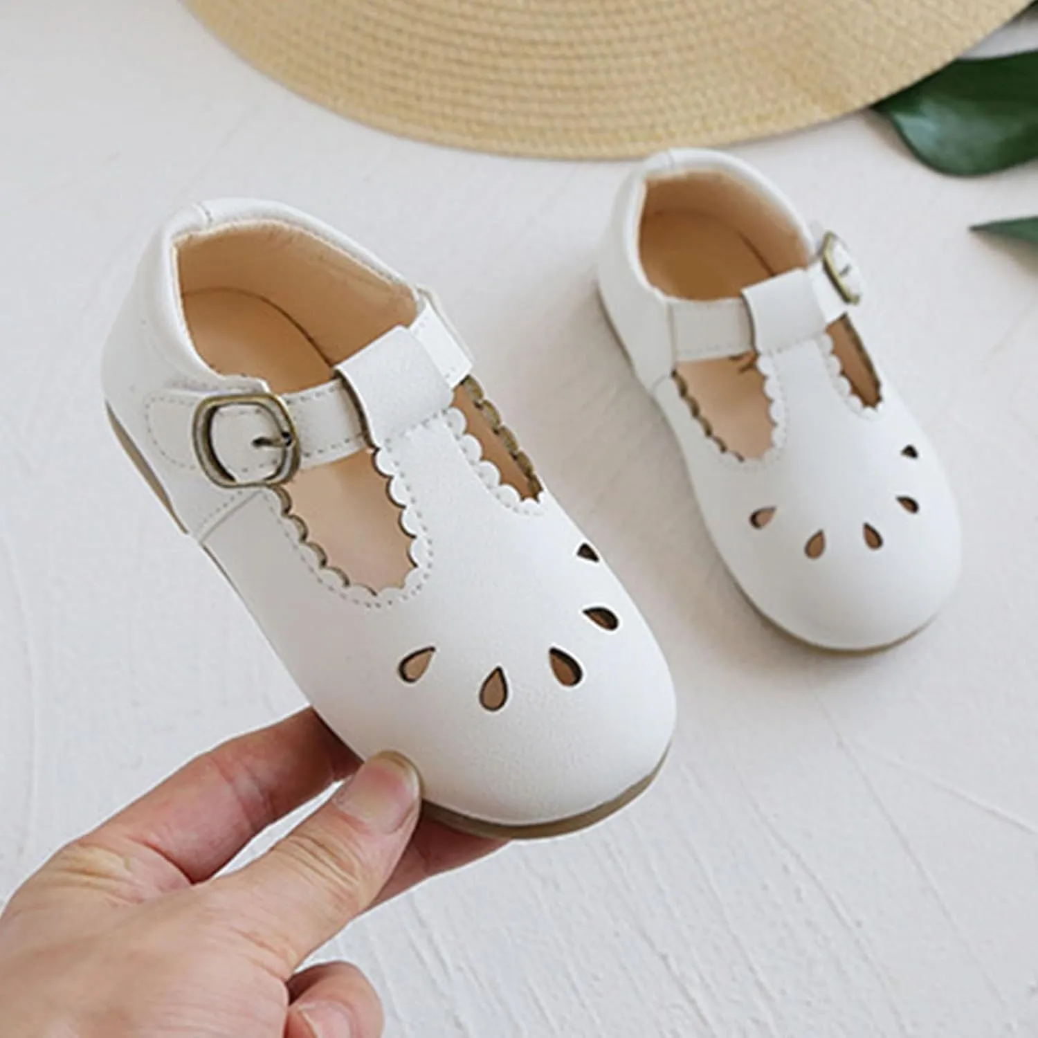 Baby Infant Mary Jane Dress Ballet Flats Toddler Girl Flower Closed Toe School Oxfor?? Party Shoes with Ankle Buckle
