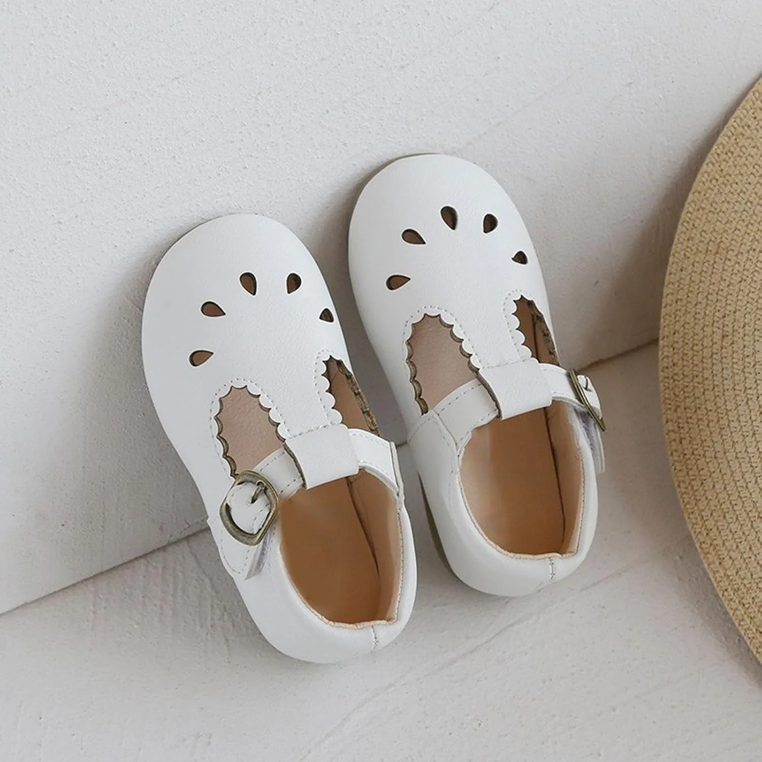 Baby Infant Mary Jane Dress Ballet Flats Toddler Girl Flower Closed Toe School Oxfor?? Party Shoes with Ankle Buckle