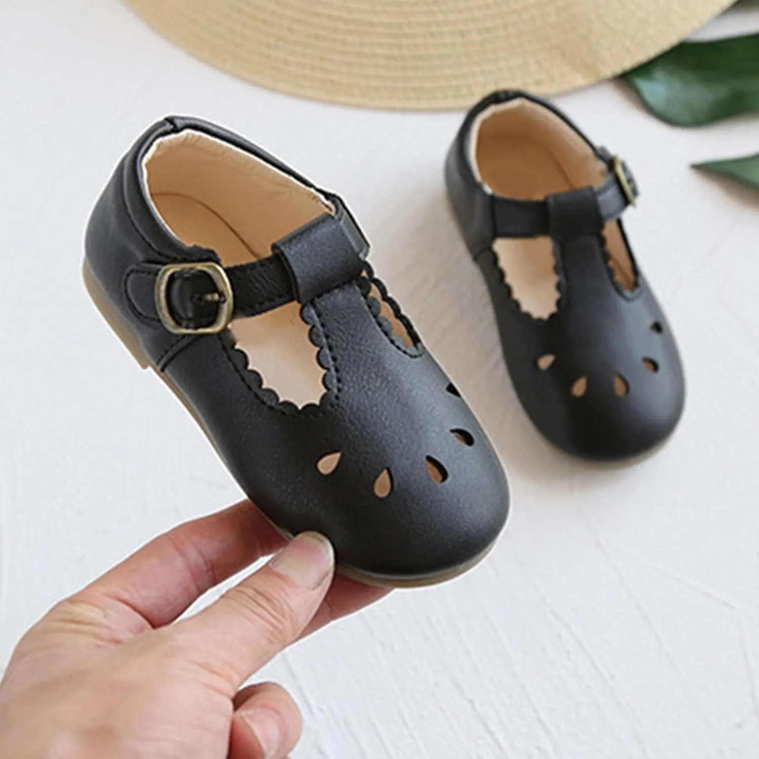 Baby Infant Mary Jane Dress Ballet Flats Toddler Girl Flower Closed Toe School Oxfor?? Party Shoes with Ankle Buckle