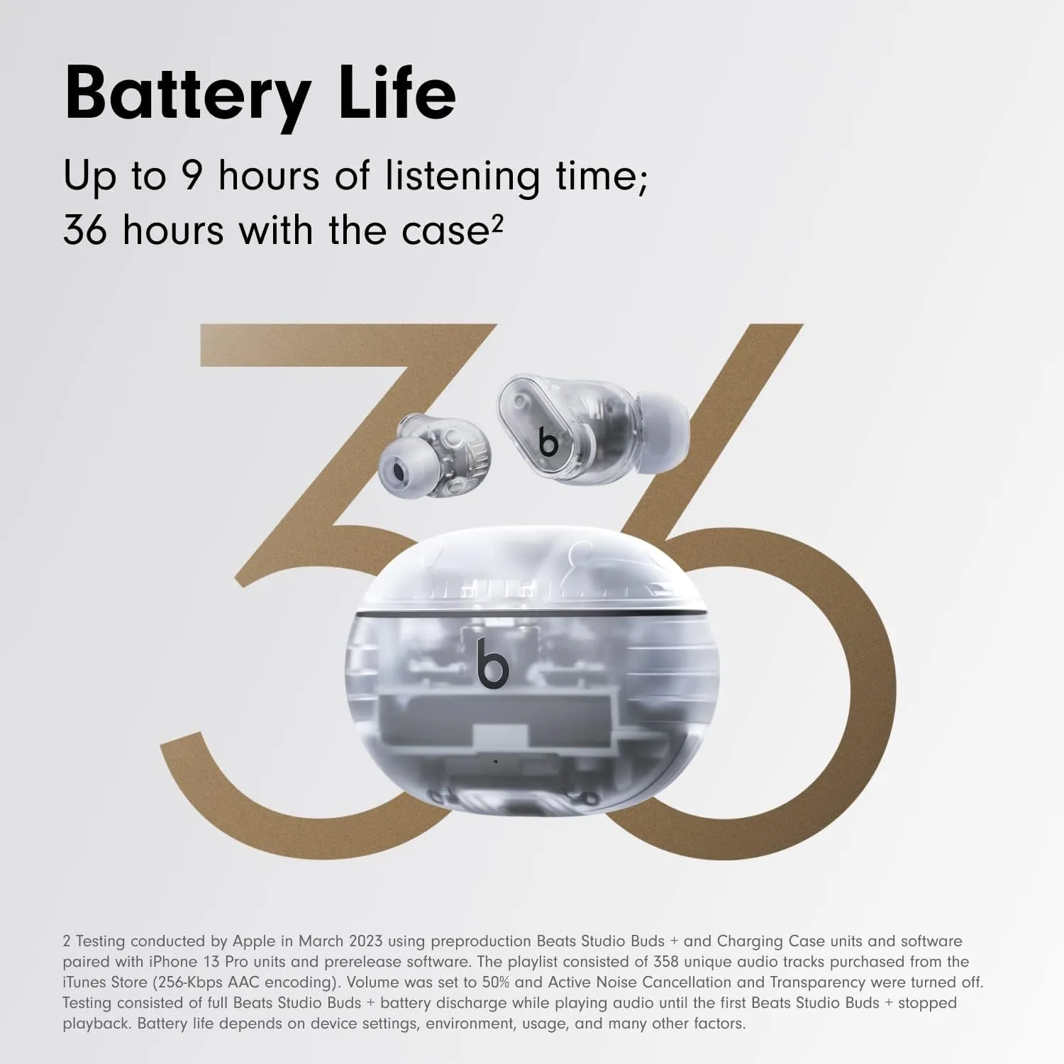 Beats Studio Buds   - Transparent with AppleCare  (2 Years)