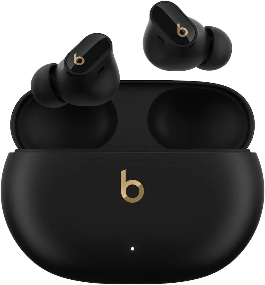 Beats Studio Buds   | True Wireless Noise Cancelling Earbuds, Enhanced Apple & Android Compatibility, Built-in Microphone, Sweat Resistant Bluetooth Headphones, Spatial Audio - Black/Gold