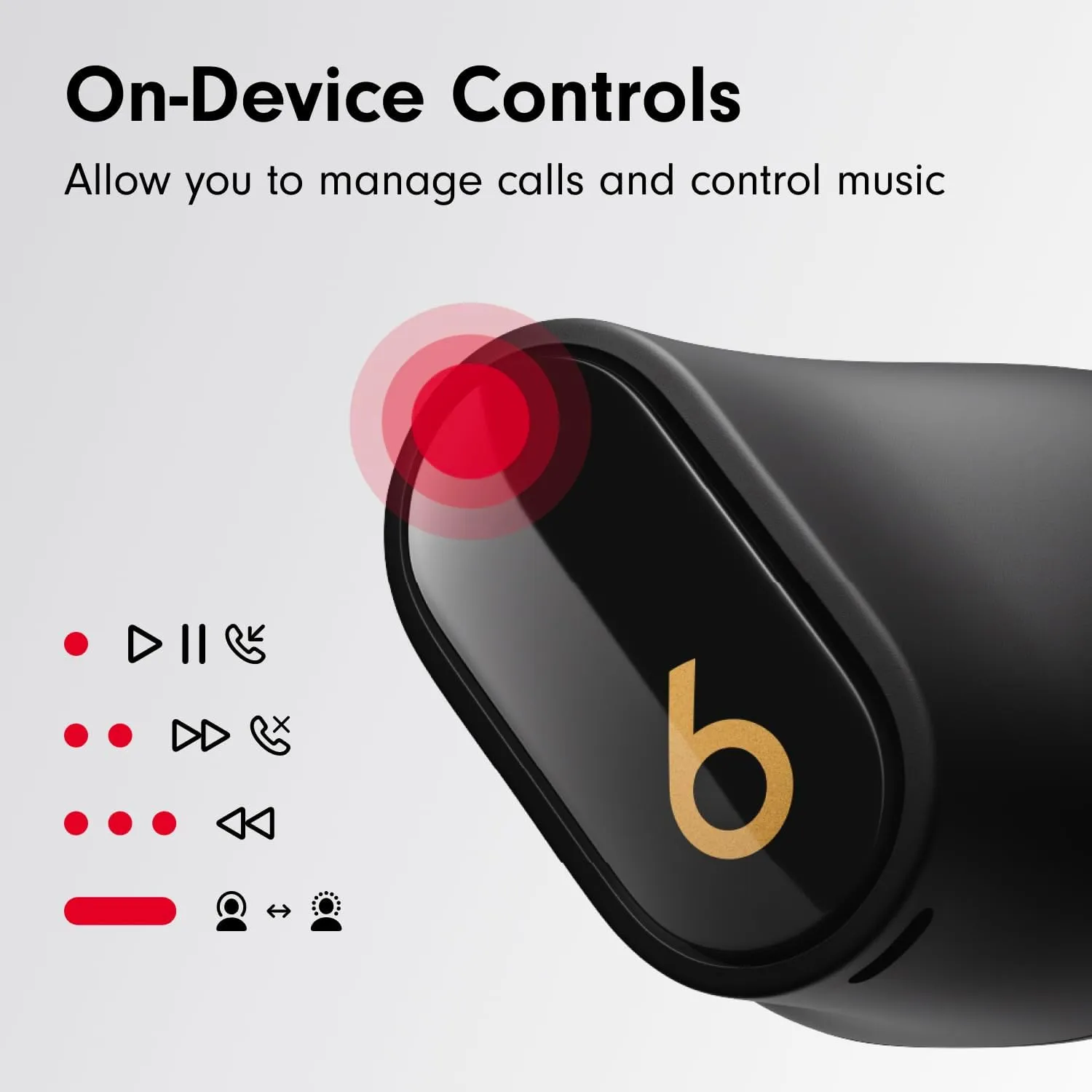 Beats Studio Buds   | True Wireless Noise Cancelling Earbuds, Enhanced Apple & Android Compatibility, Built-in Microphone, Sweat Resistant Bluetooth Headphones, Spatial Audio - Black/Gold