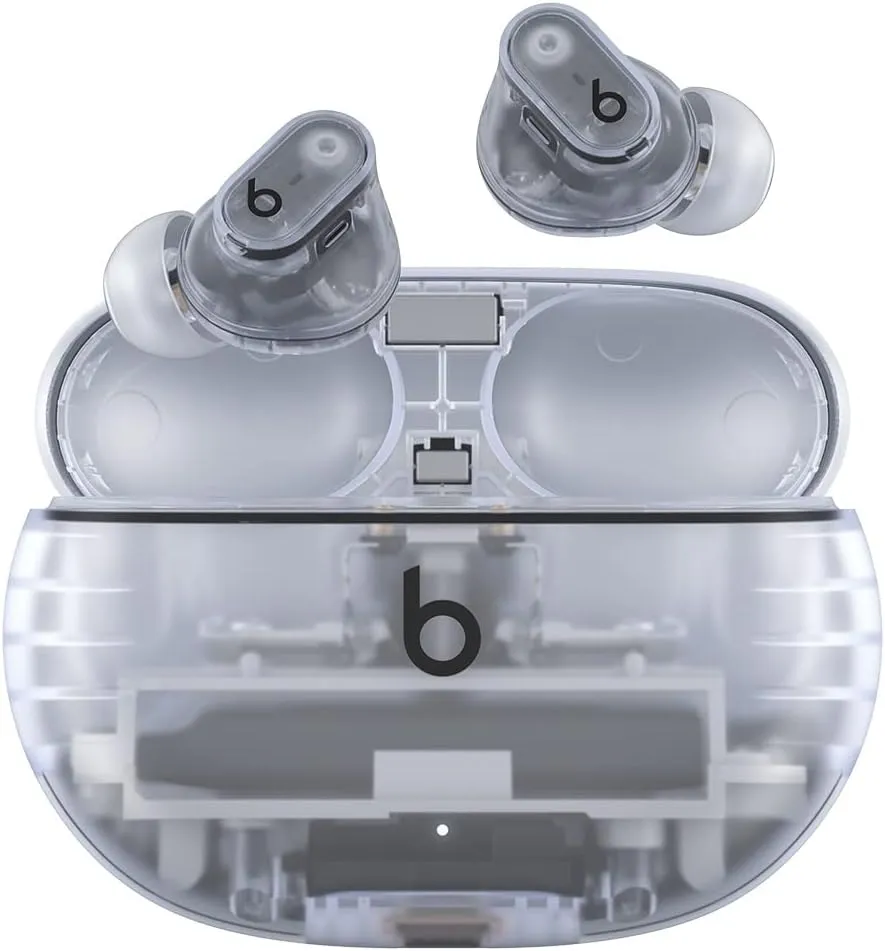 Beats Studio Buds   | True Wireless Noise Cancelling Earbuds, Enhanced Apple & Android Compatibility, Built-in Microphone, Sweat Resistant Bluetooth Headphones, Spatial Audio - Transparent