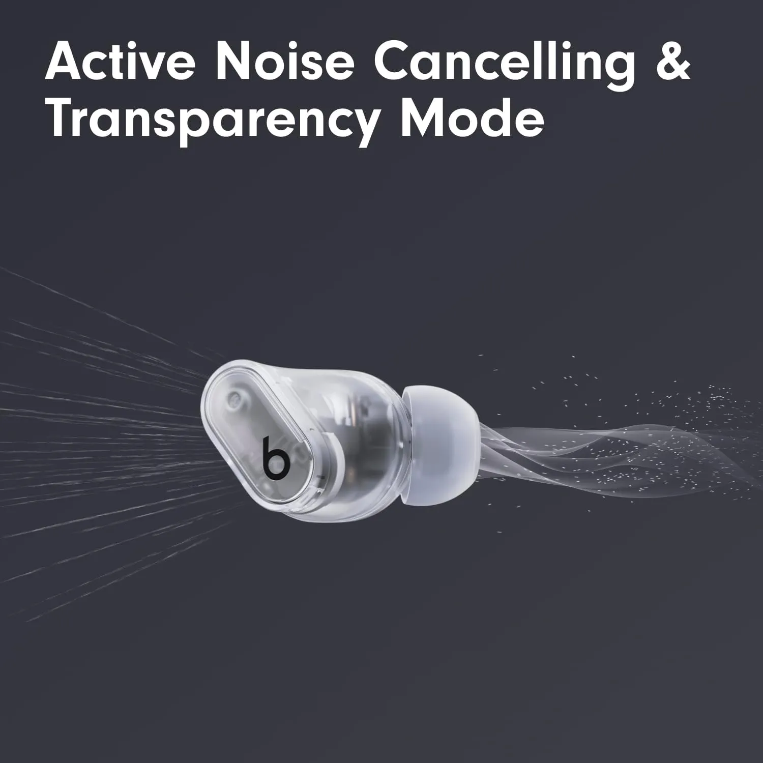 Beats Studio Buds   | True Wireless Noise Cancelling Earbuds, Enhanced Apple & Android Compatibility, Built-in Microphone, Sweat Resistant Bluetooth Headphones, Spatial Audio - Transparent