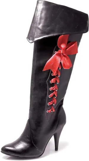 Black Pirate Boots Adult Costume Shoes - Size 8