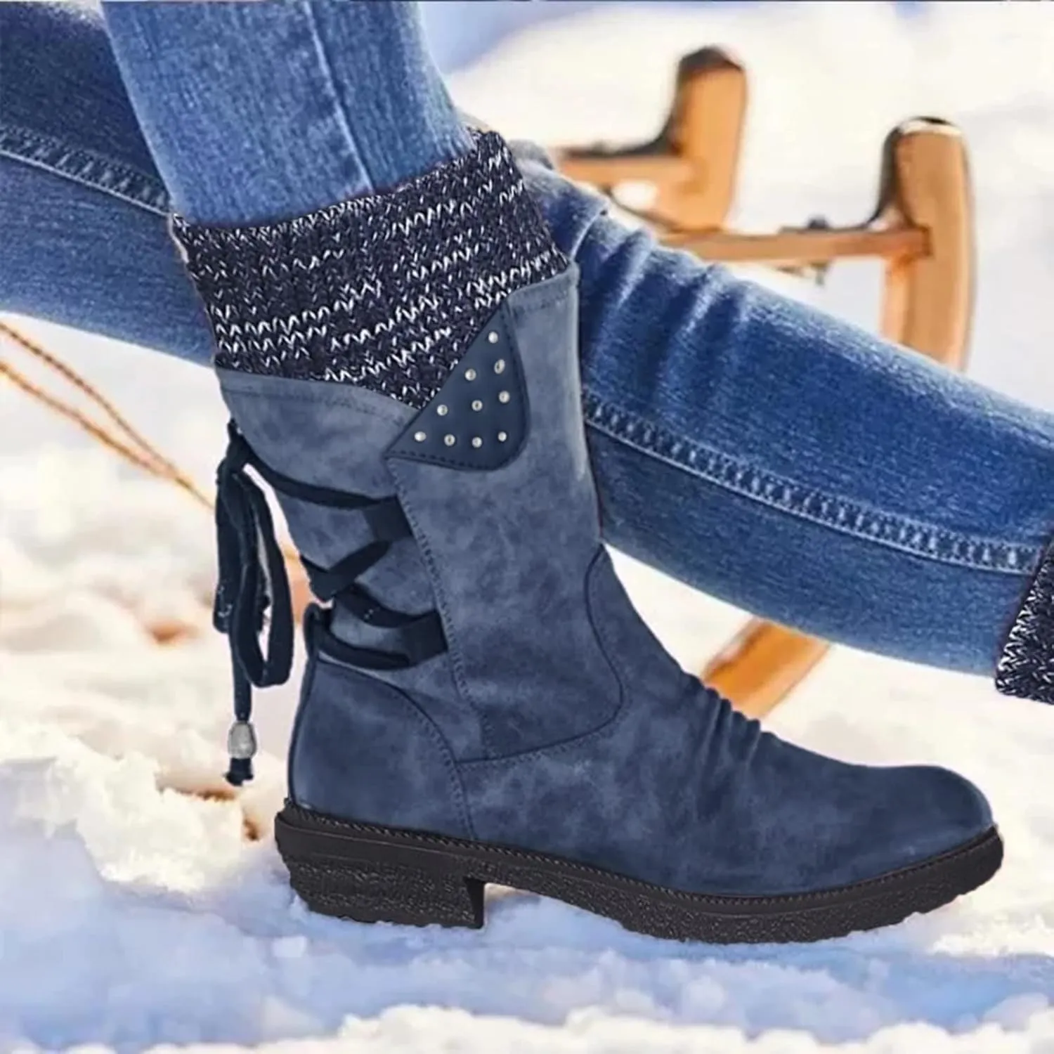 Black Winter Boots for Women Short Womens Winter Ankle Snow Boots Women Winter Booties Size 11 Womens Waterproof Hiking Boots Extra Wide Width Botas De Mujer Para La Nieve Que No Se Resbale