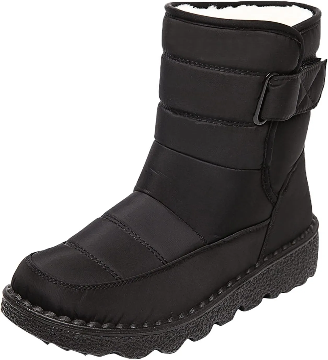 Black Winter Snow Boots for Women Cute Womens Platform Snow Boots Womens Boots for Snow Boots for Winter Waterproof Botas Largas De Invierno Para Mujer Con TacN
