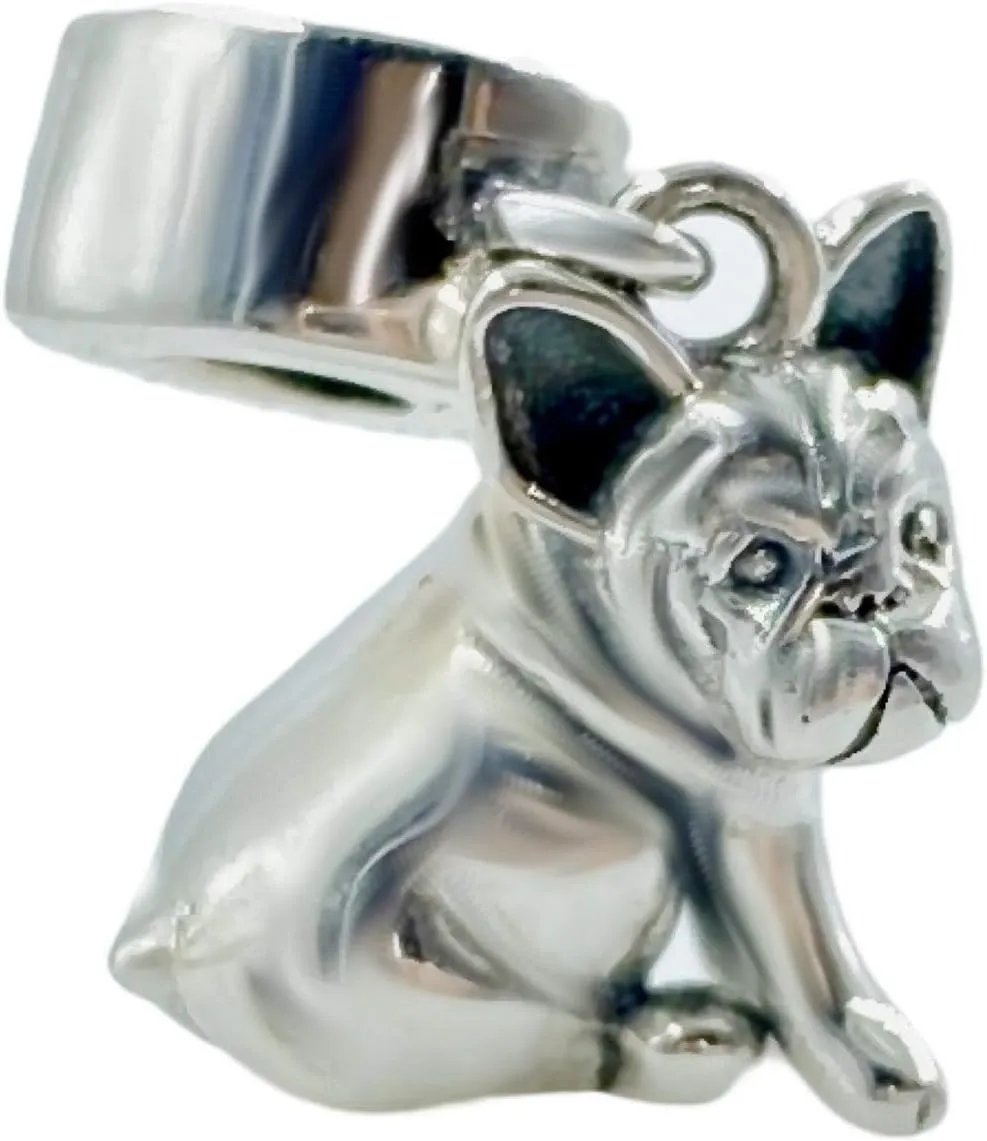 Bolenvi French Bulldog Dangle Bead Charm, 925 Sterling Silver Charm For Bracelets & Necklaces, Compatible with Pandora and Similar Charms Bracelets & Necklaces, Unique Necklace & Bracelet Pendant