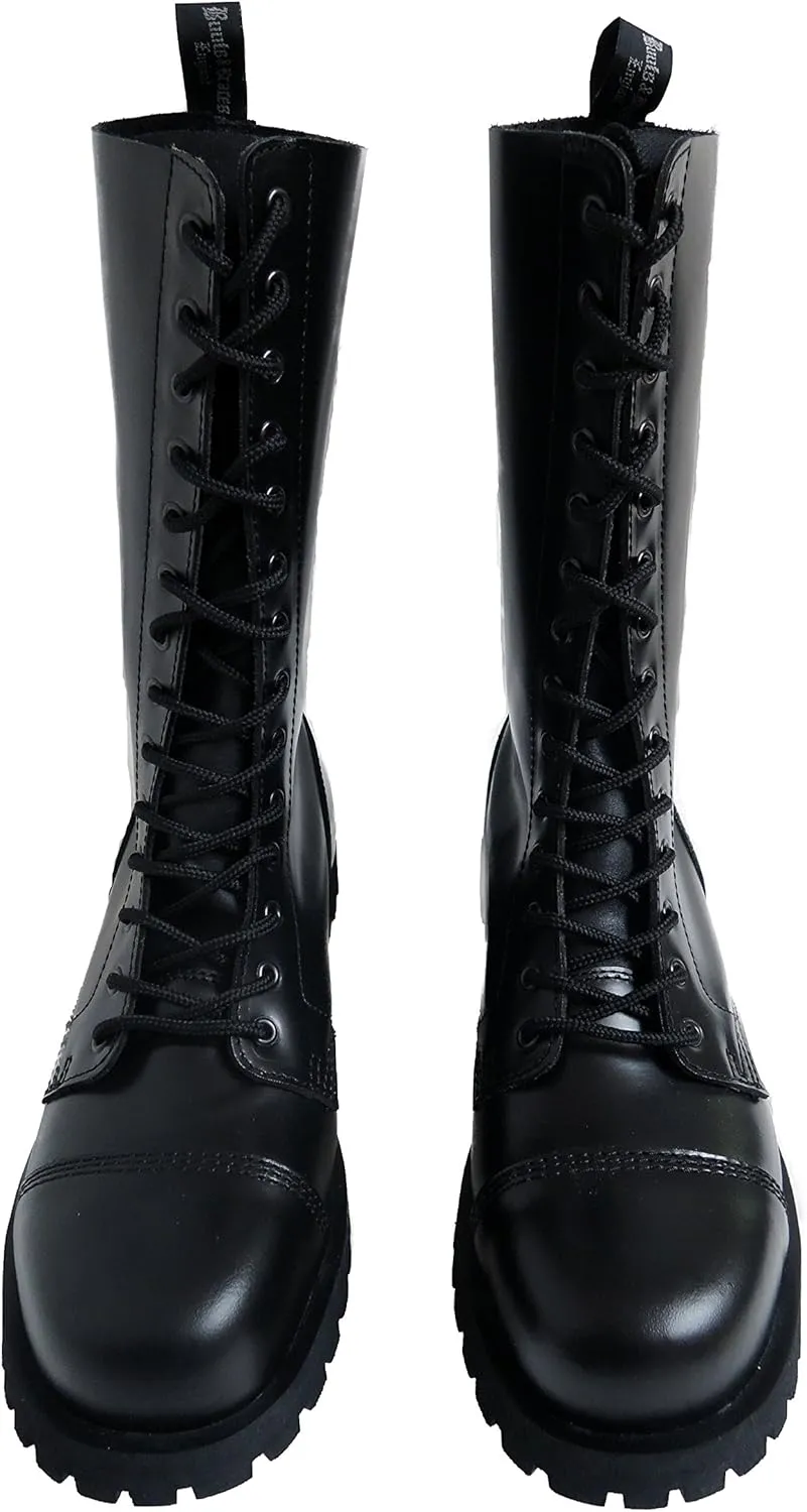 Boots & Braces England Mens 14 Eye Black Steel Toe Rangers