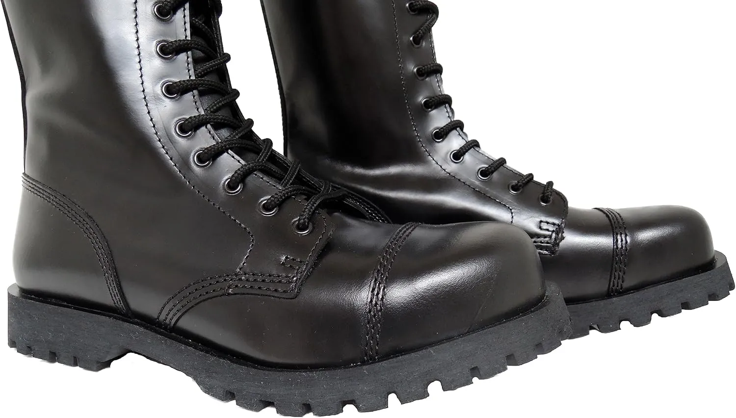 Boots & Braces England Mens 14 Eye Black Steel Toe Rangers