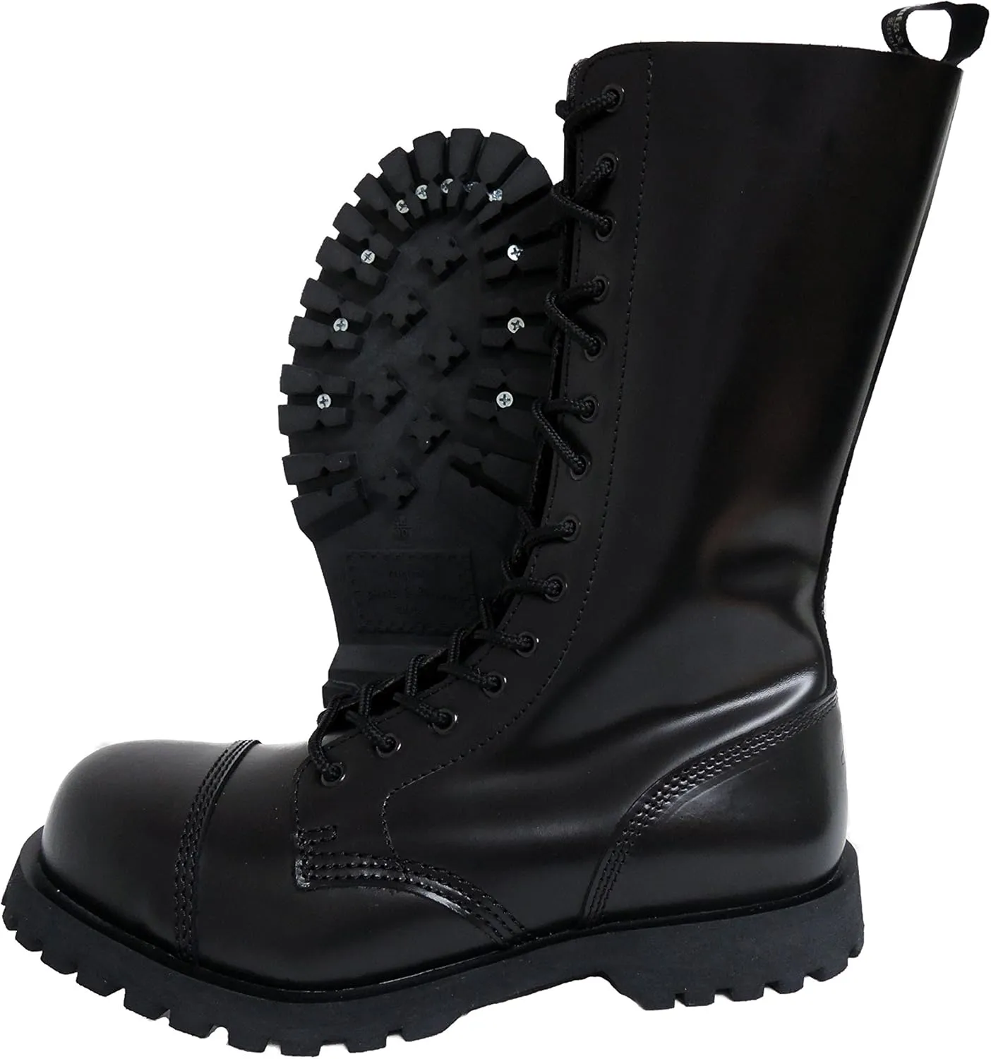 Boots & Braces England Mens 14 Eye Black Steel Toe Rangers