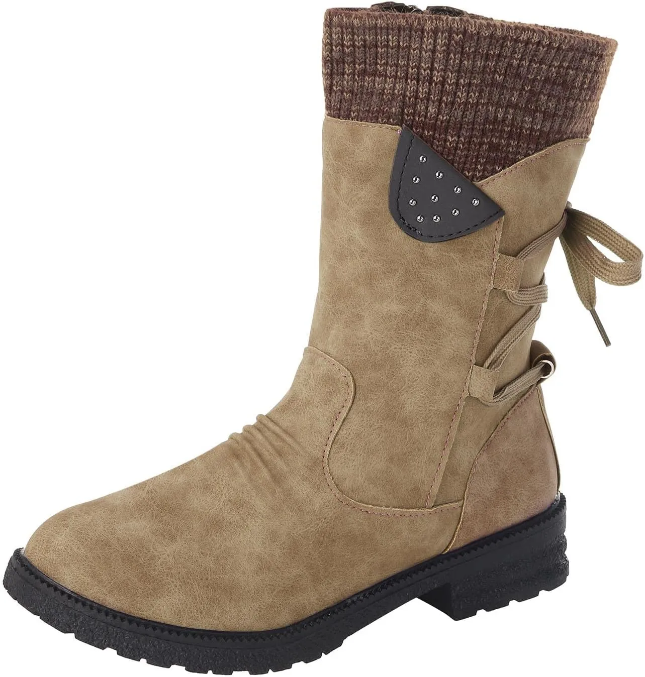 Brown Ankle Winter Boots for Women 2023 Trendy Waterproof Lightweight Winter Boots Synthetic Women Womens Winter Booties Wide Snow Boots for Women Waterproof Size 6 Botas De FrO Para Mujer