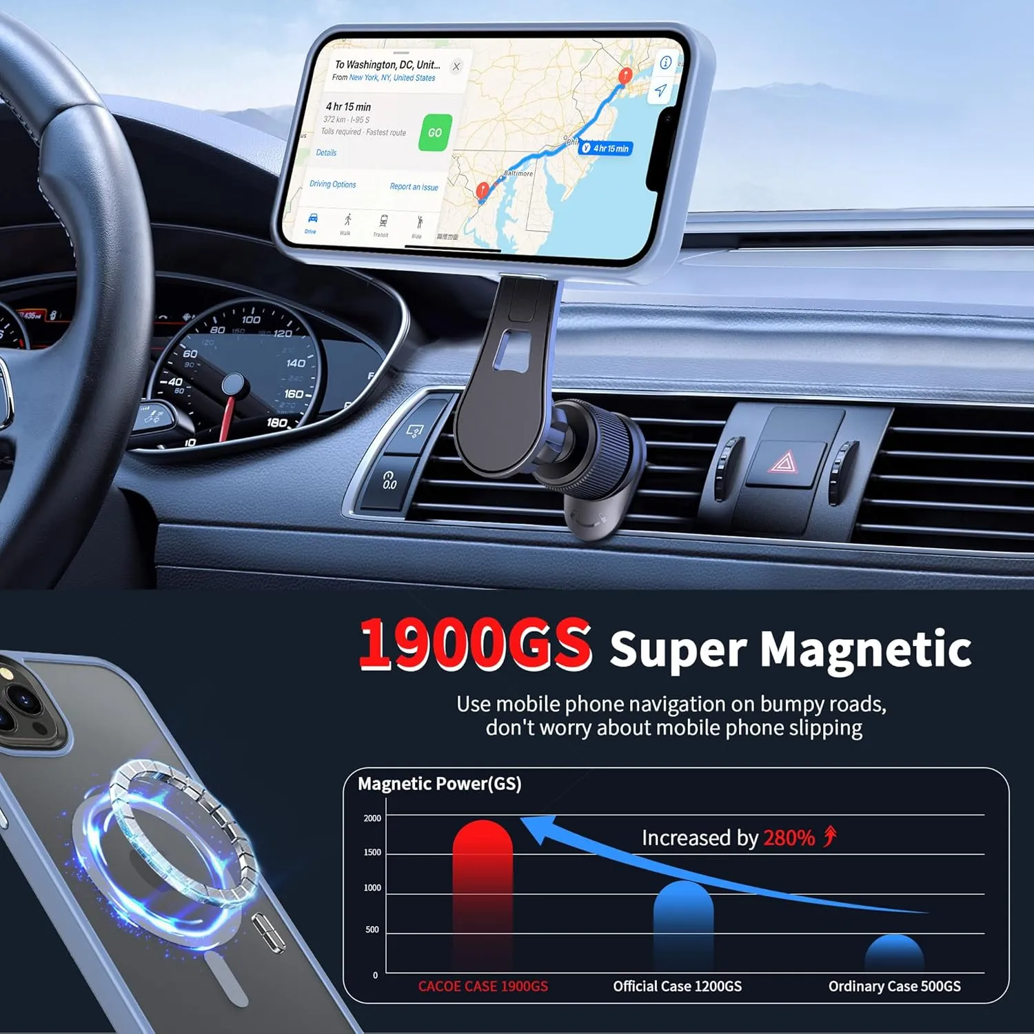 CACOE Magnetic Case for iPhone 13 Pro 6.1 inch-Compatible with MagSafe & Magnetic Car Phone Mount,TPU Thin Phone Cases Cover Protective Shockproof Anti-Fingerprint(Light Blue)