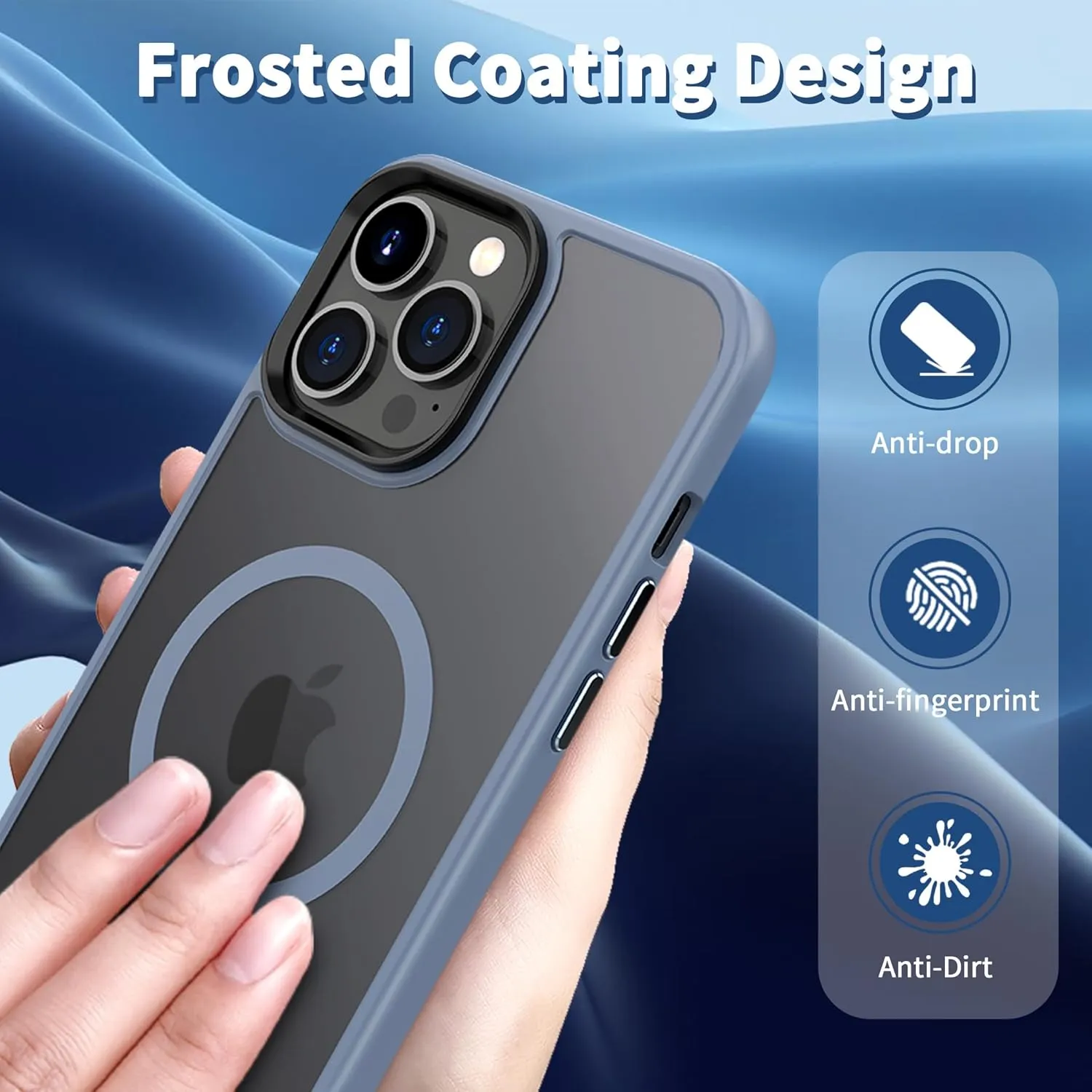 CACOE Magnetic Case for iPhone 13 Pro 6.1 inch-Compatible with MagSafe & Magnetic Car Phone Mount,TPU Thin Phone Cases Cover Protective Shockproof Anti-Fingerprint(Light Blue)