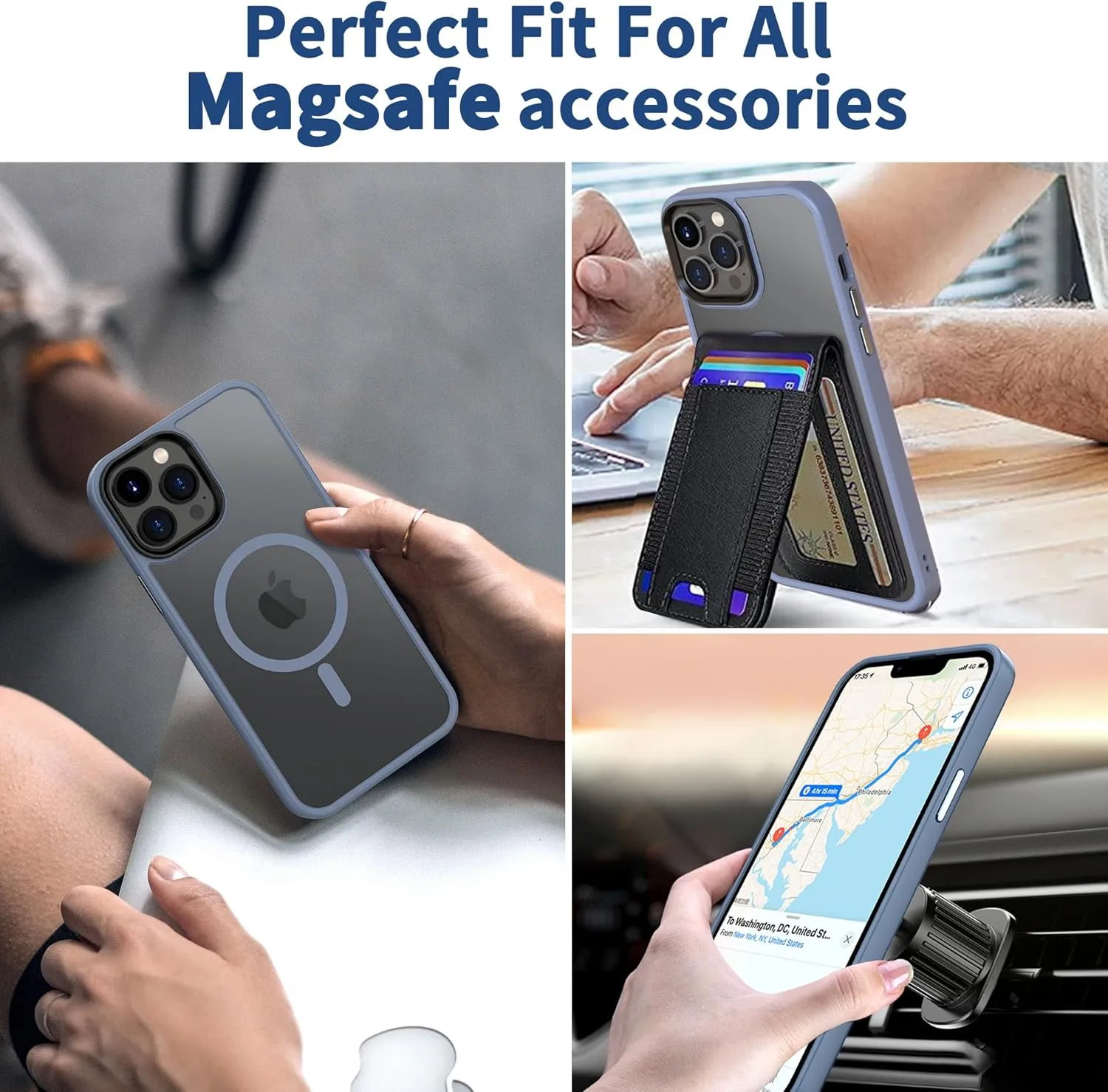 CACOE Magnetic Case for iPhone 13 Pro 6.1 inch-Compatible with MagSafe & Magnetic Car Phone Mount,TPU Thin Phone Cases Cover Protective Shockproof Anti-Fingerprint(Light Blue)