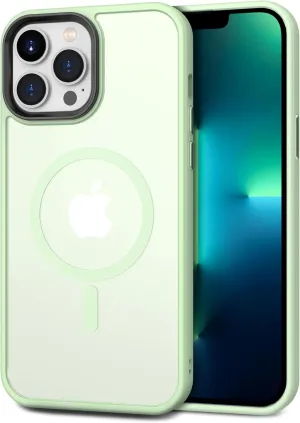 CACOE Magnetic Case for iPhone 13 Pro 6.1 inch-Compatible with MagSafe & Magnetic Car Phone Mount,TPU Thin Phone Cases Cover Protective Shockproof Anti-Fingerprint(Light Green)