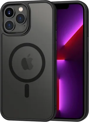 CACOE Magnetic Case for iPhone 13 Pro Max 6.7 inch-Compatible with MagSafe & Magnetic Car Phone Mount,Anti-Fingerprint TPU Thin Phone Cases Cover Protective Shockproof(Black)