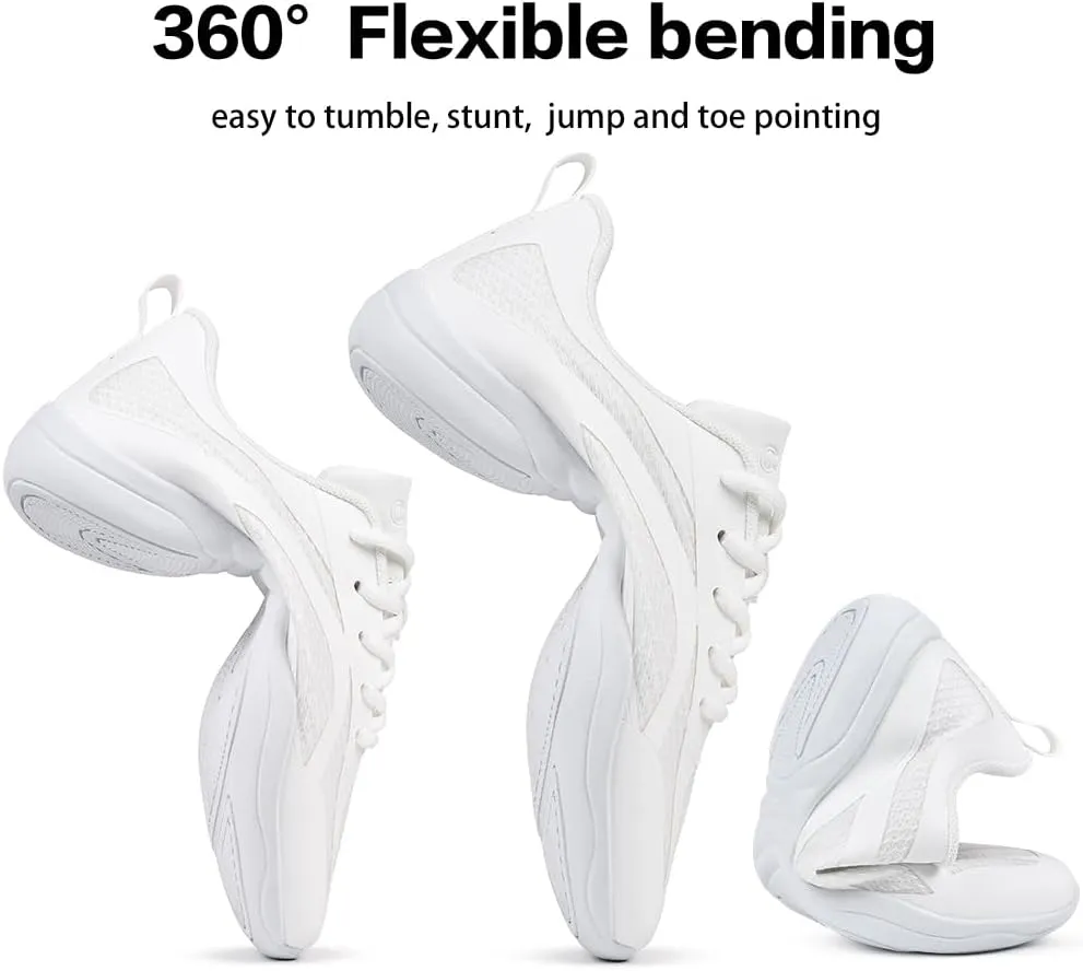 CADIDL Cheer Shoes for Women White Cheerleading Athletic Dance Shoes Girls Flats Tennis Walking Sneakers