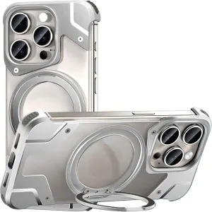 Case for iPhone 13 Pro Max/13 Pro/13, Ultra-Slim Frameless Metal Case with 360 Rotating Stand, Compatible with MagSafe, Slim, Shockproof